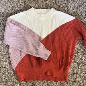 Sophie Rue Colorblock Sweater - Cream, Dusty Pink, Burnt Orange